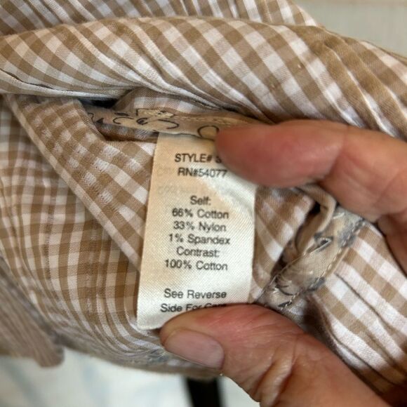 CAbi Ginger Snap Gingham Check Print Button Blazer Large - Picture 5 of 13